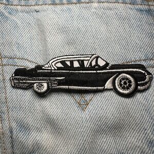 50's Cadillac Car Patch Embroidered Patch, Iron On Sew On Applique, Vintage Auto